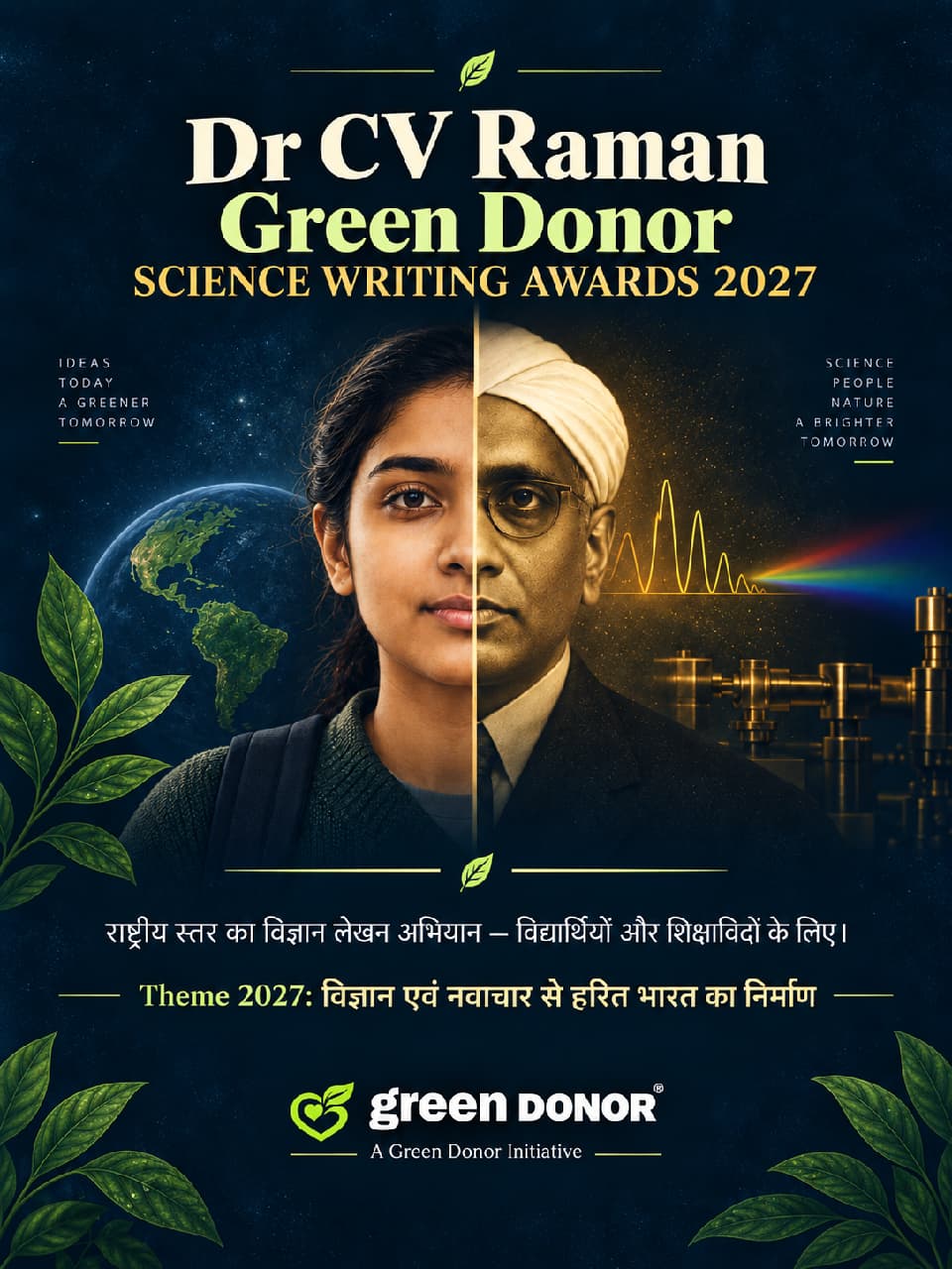 Dr CV Raman Green Donor Science Writing Awards 2027 poster